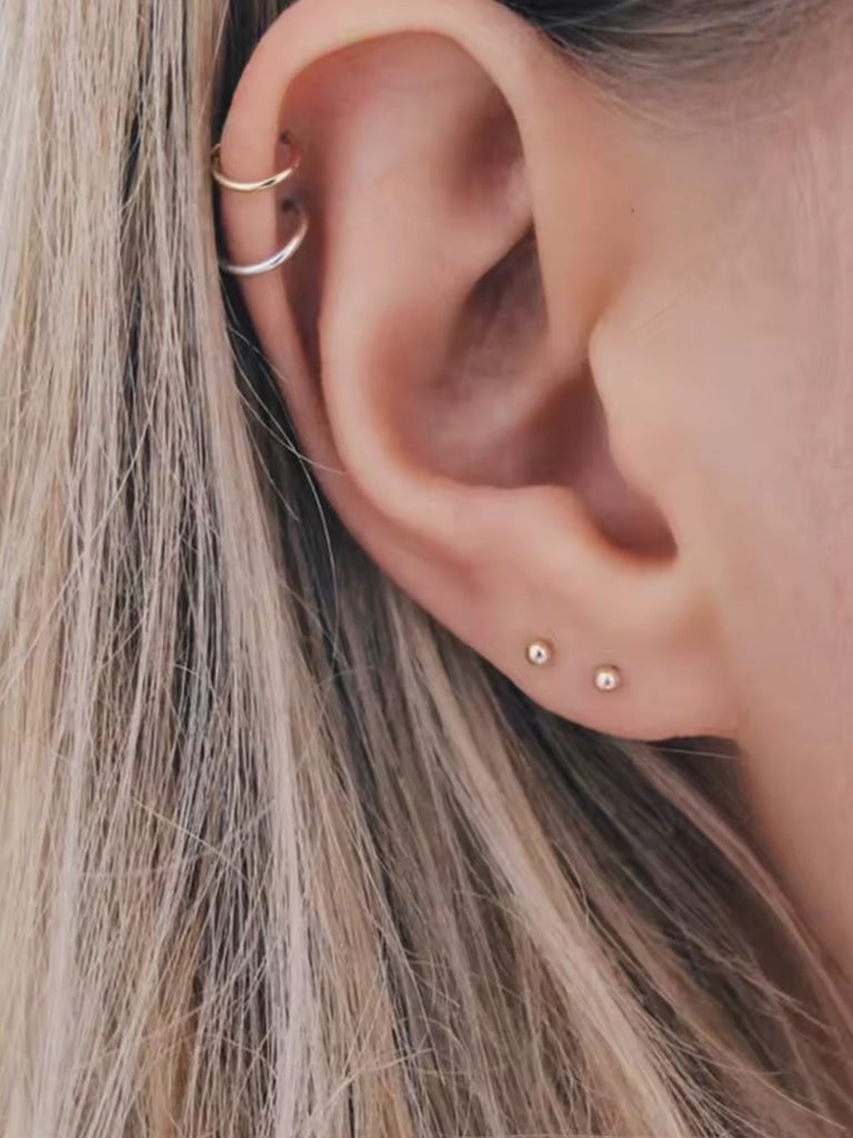 Boucles d’oreilles clip acier inoxydable, géométriques modernes, sans perçage, plaqué or, style européen américain, modèle Nelly - Boucles d'oreilles - Or 30 mm