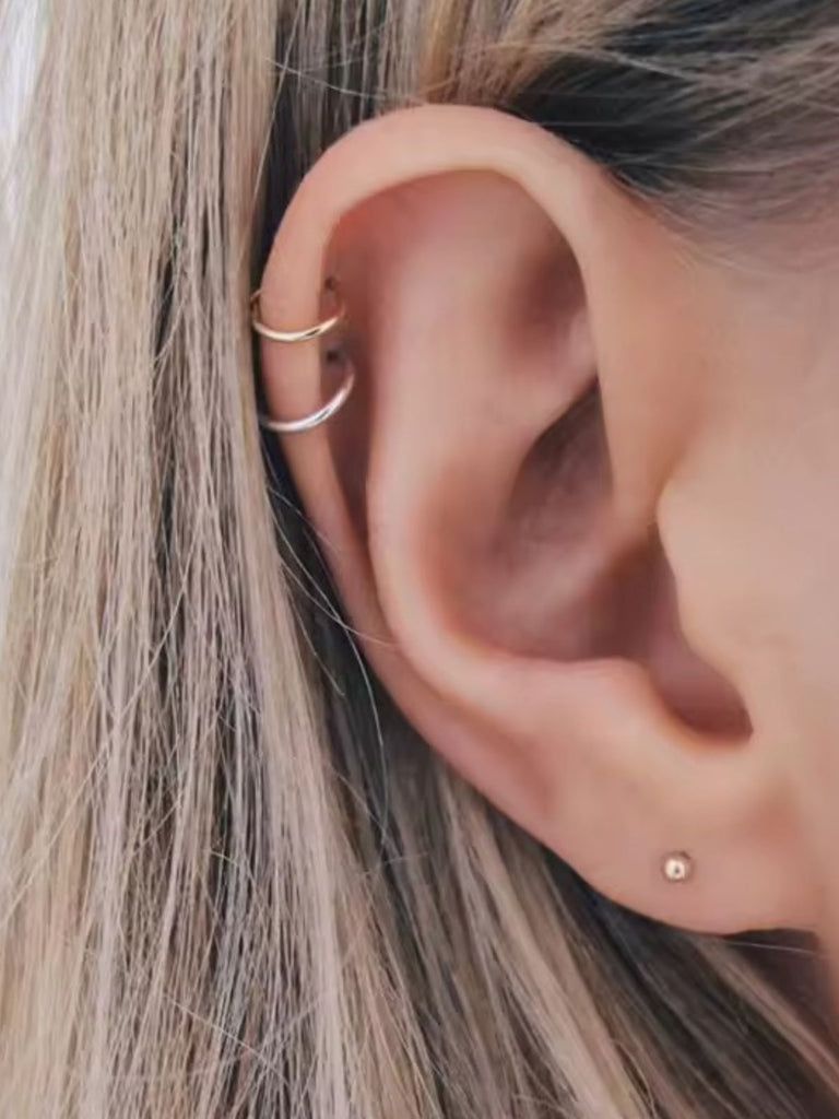 Boucles d’oreilles clip acier inoxydable, géométriques modernes, sans perçage, plaqué or, style européen américain, modèle Nelly - Boucles d'oreilles - Or 30 mm