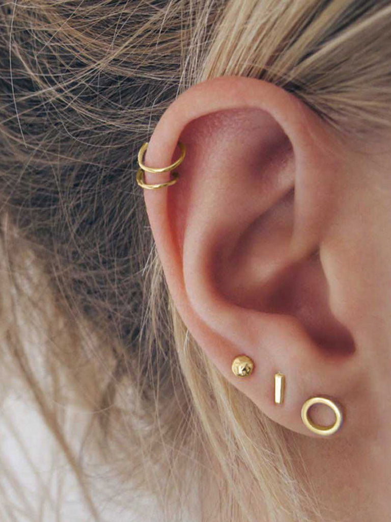 Boucles d’oreilles clip acier inoxydable, géométriques modernes, sans perçage, plaqué or, style européen américain, modèle Nelly - Boucles d'oreilles - Or 30 mm