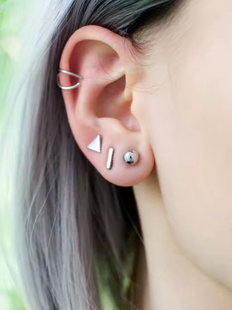 Boucles d’oreilles clip acier inoxydable, géométriques modernes, sans perçage, plaqué or, style européen américain, modèle Nelly - Boucles d'oreilles - Argent 30 mm