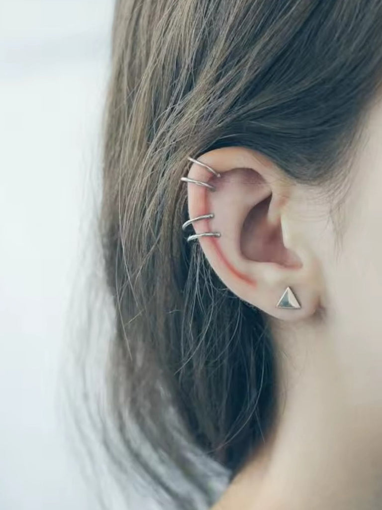 Boucles d’oreilles clip acier inoxydable, géométriques modernes, sans perçage, plaqué or, style européen américain, modèle Nelly - Boucles d'oreilles - Argent 30 mm