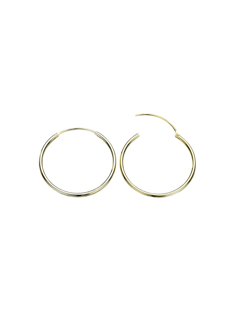 Boucles d’oreilles créoles, acier inoxydable, plaqué or, style minimal, femme moderne, modèle Rose - Boucles d'oreilles - Or 30 mm