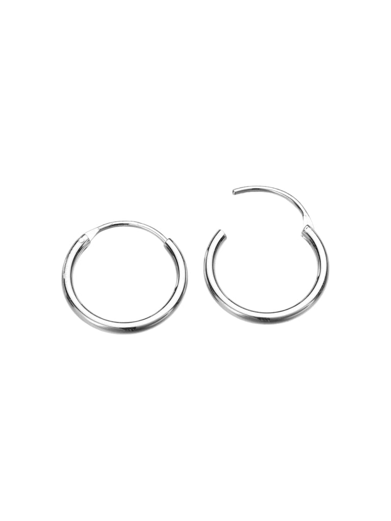 Boucles d’oreilles créoles, acier inoxydable, plaqué or, style minimal, femme moderne, modèle Rose - Boucles d'oreilles - Argent 15 mm
