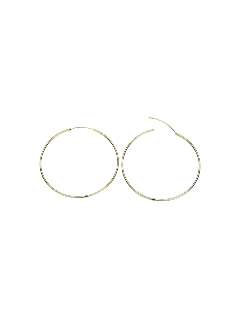 Boucles d’oreilles créoles, acier inoxydable, plaqué or, style minimal, femme moderne, modèle Rose - Boucles d'oreilles - Or 70 mm