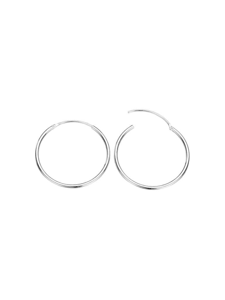 Boucles d’oreilles créoles, acier inoxydable, plaqué or, style minimal, femme moderne, modèle Rose - Boucles d'oreilles - Argent 70 mm