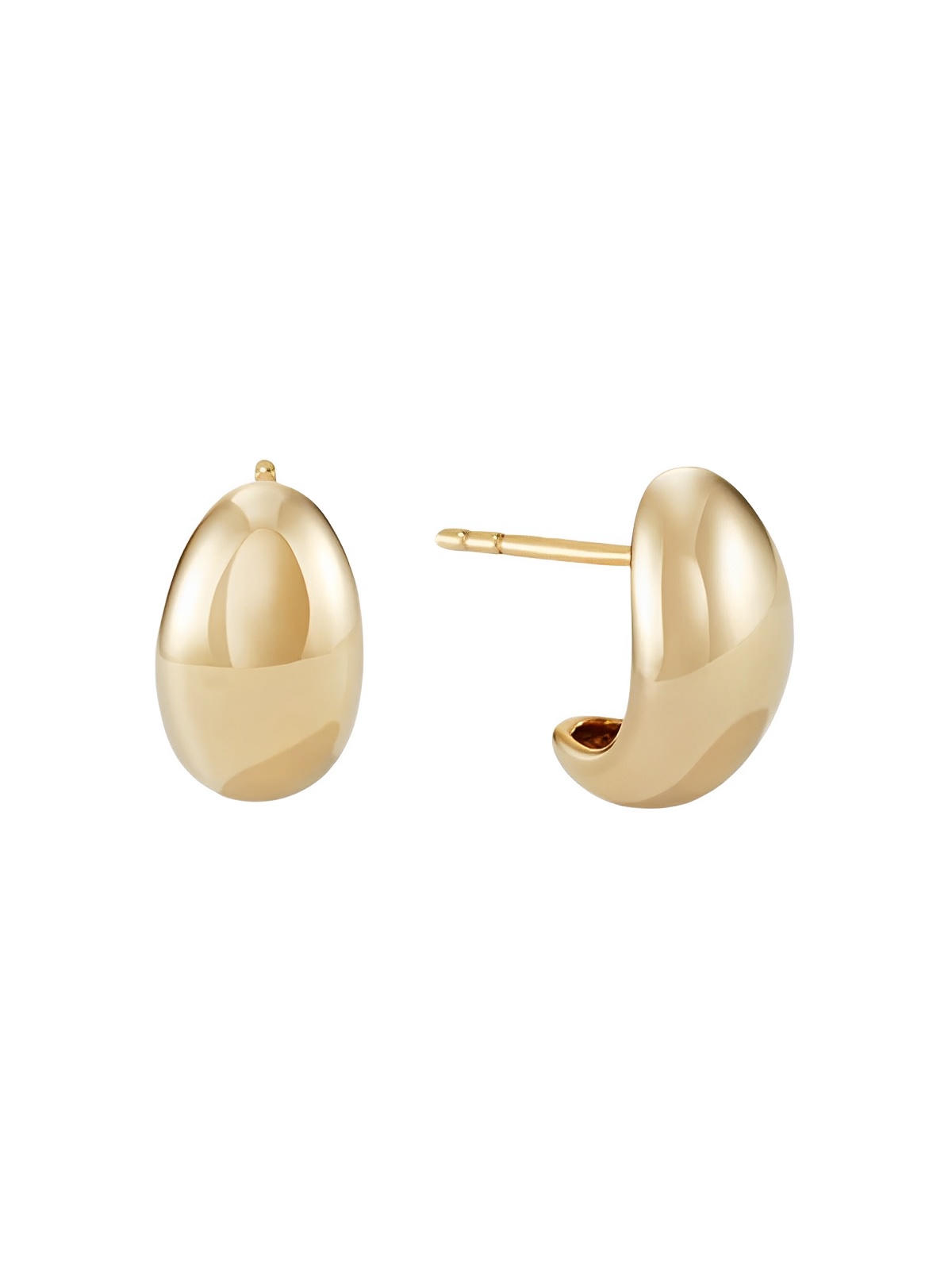 Boucles d'oreilles dorées, acier inoxydable, forme conique, femme, look moderne, modèle Rachelle - Boucles d'oreilles - Or 34 mm