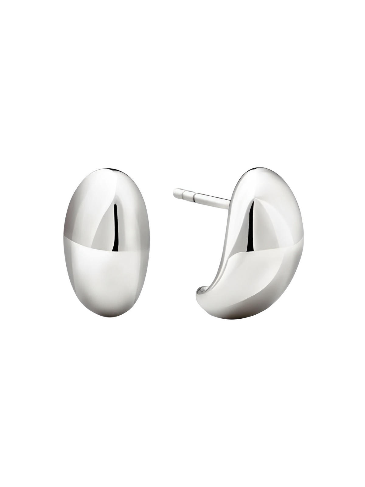 Boucles d'oreilles dorées, acier inoxydable, forme conique, femme, look moderne, modèle Rachelle - Boucles d'oreilles - Argent 34 mm