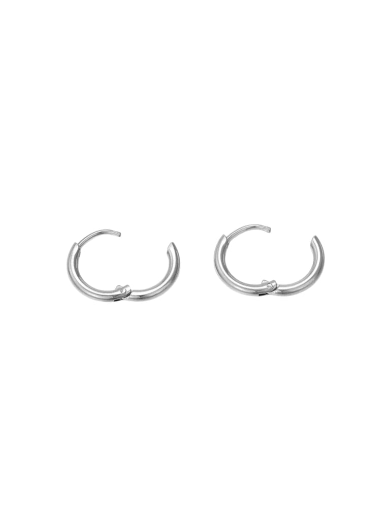 Boucles d’oreilles géométriques, acier inoxydable, plaqué or, rondes, femme, modèle Ulrika - Boucles d'oreilles - Argent 12 mm