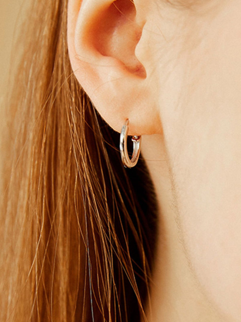 Boucles d’oreilles géométriques, acier inoxydable, plaqué or, rondes, femme, modèle Ulrika - Boucles d'oreilles - Argent 12 mm