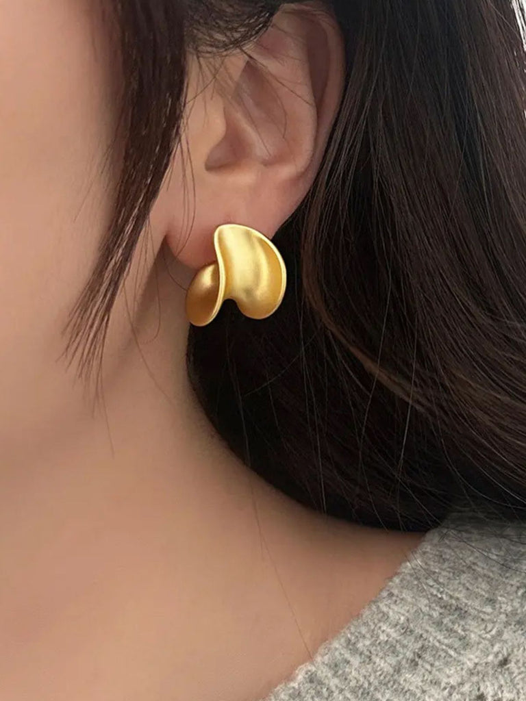 Boucles d’oreilles géométriques femme, acier inoxydable, or 18K, design tendance, modèle Ulyssia - Boucles d'oreilles - Or 55 mm