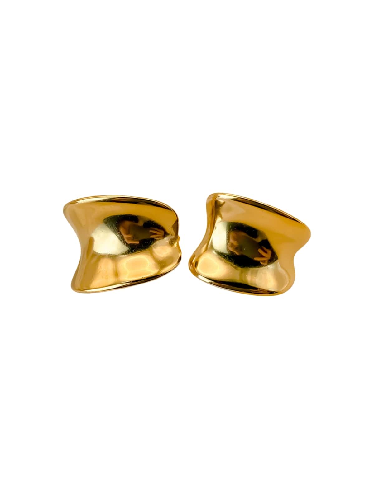 Boucles d’oreilles géométriques femme, acier inoxydable, or 18K, design tendance, modèle Ulyssia - Boucles d'oreilles - Or 55 mm