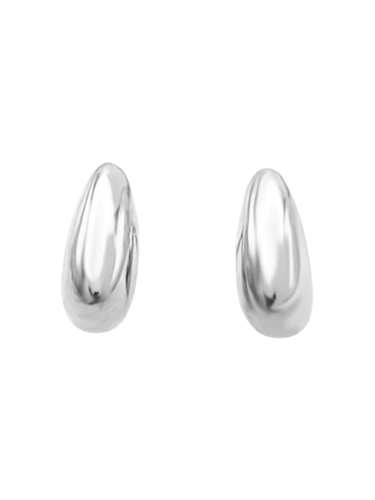 Boucles d’oreilles goutte dorée, acier titane, géométriques, design mode, pour femme, modèle Nine - Boucles d'oreilles - Argent 31 mm x 17 mm