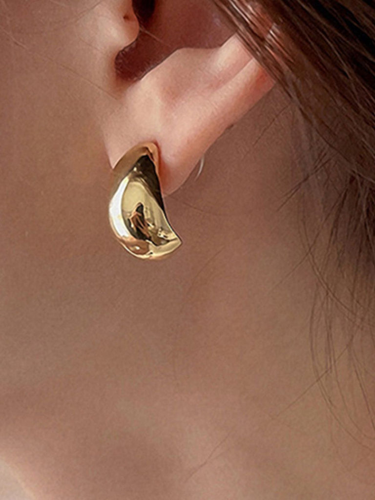 Boucles d’oreilles goutte dorée, acier titane, géométriques, design mode, pour femme, modèle Nine - Boucles d'oreilles - Or 31 mm x 17 mm