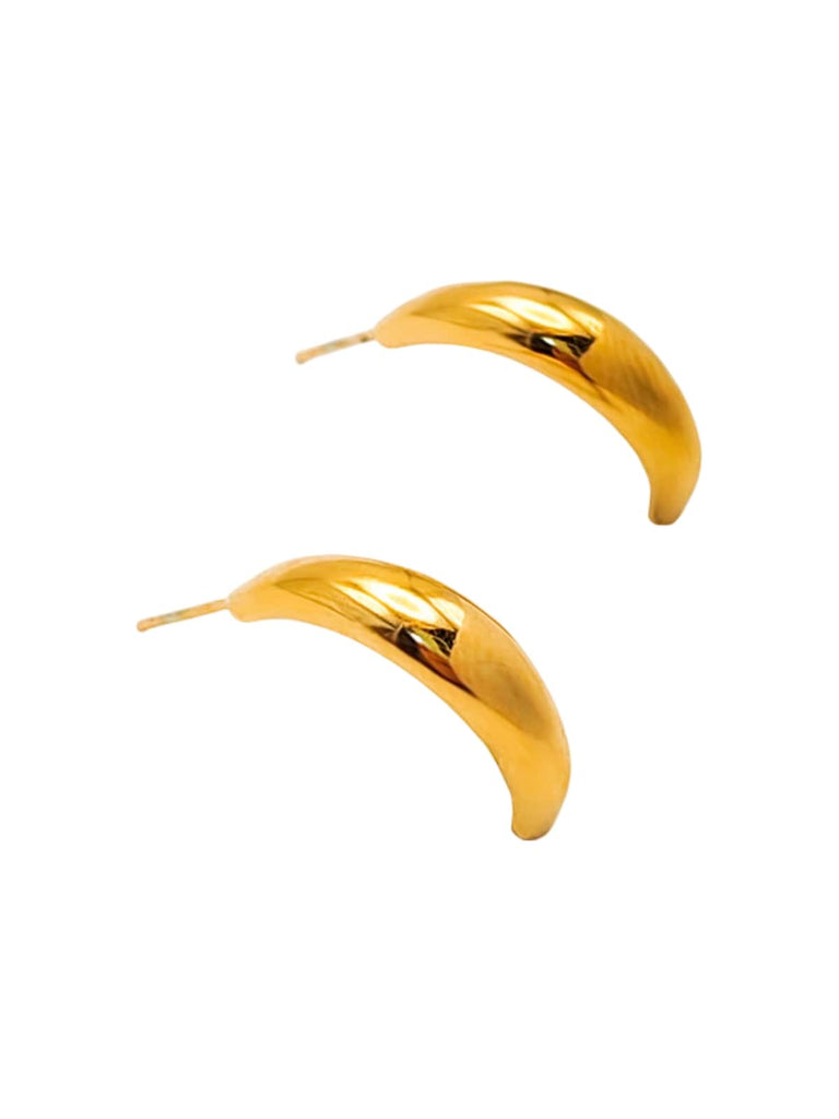 Boucles d’oreilles goutte dorée, acier titane, géométriques, design mode, pour femme, modèle Nine - Boucles d'oreilles - Or 26 mm x 14 mm