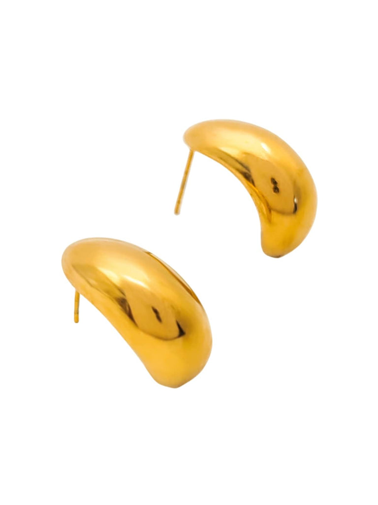 Boucles d’oreilles goutte dorée, acier titane, géométriques, design mode, pour femme, modèle Nine - Boucles d'oreilles - Or 25 mm x 15 mm