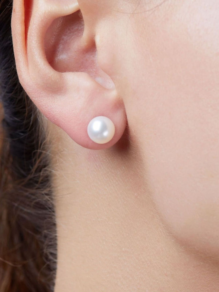 Boucles d’oreilles perles acier inoxydable, perles 4 mm 6 mm 8 mm, dorées or rose, modèle Eusebia - Boucles d'oreilles - Or 4 mm