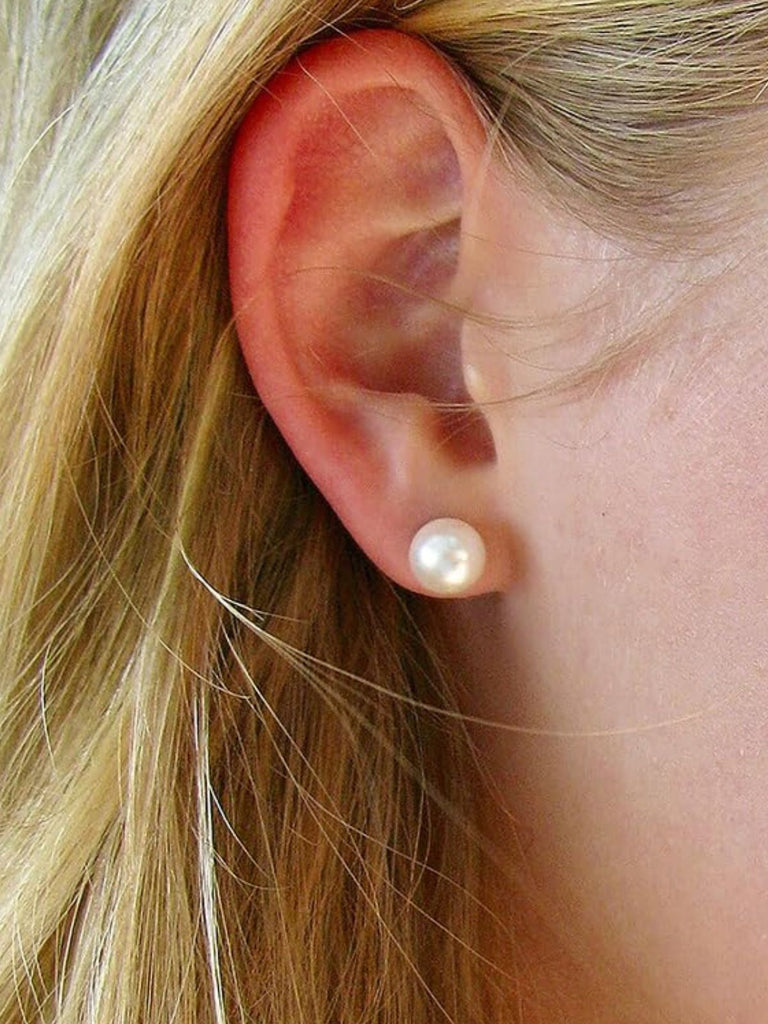 Boucles d’oreilles perles acier inoxydable, perles 4 mm 6 mm 8 mm, dorées or rose, modèle Eusebia - Boucles d'oreilles - Argent 4 mm