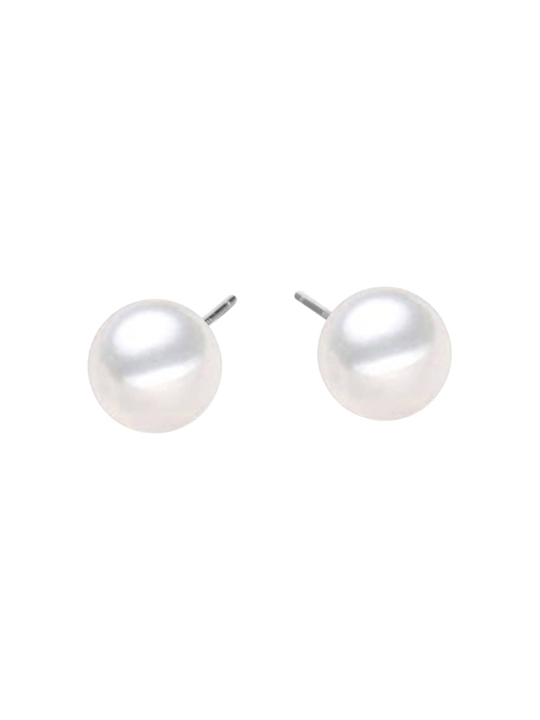Boucles d’oreilles perles acier inoxydable, perles 4 mm 6 mm 8 mm, dorées or rose, modèle Eusebia - Boucles d'oreilles - Argent 4 mm