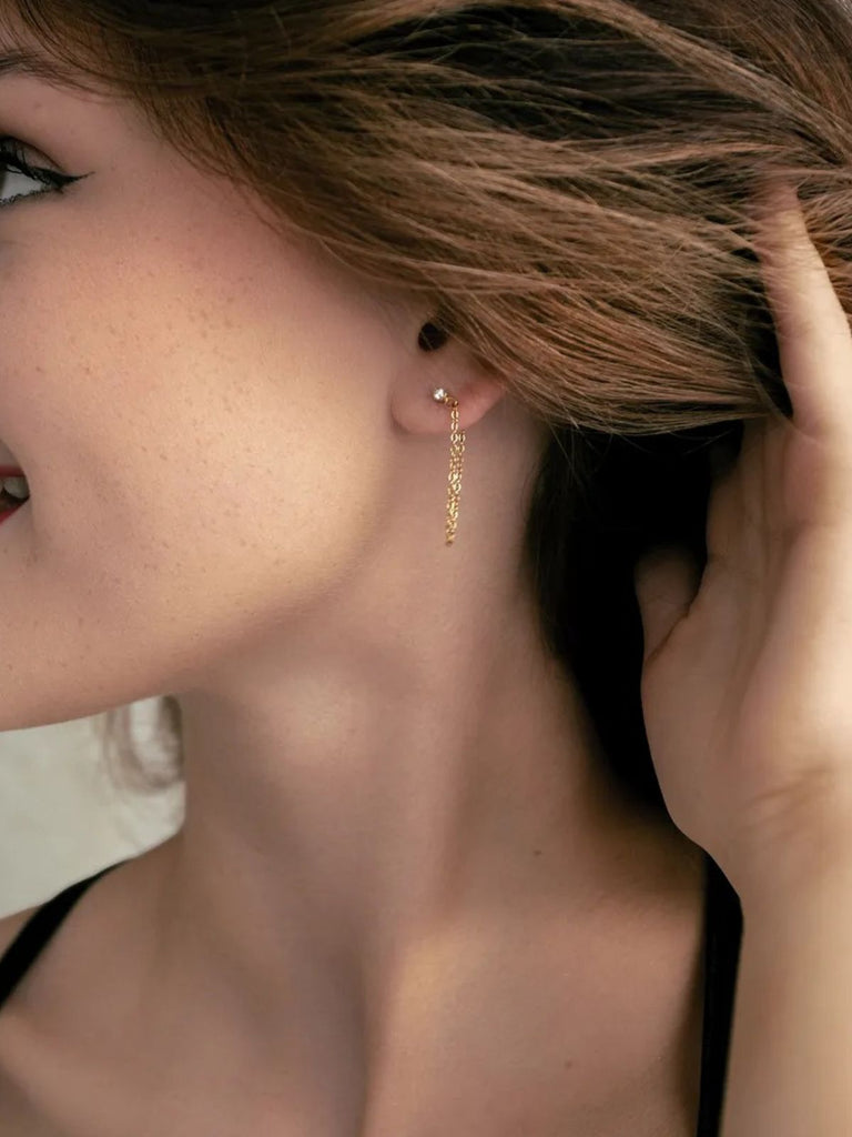 Boucles d’oreilles perles eau douce, acier inoxydable, plaqué or 14K, femme moderne, modèle Juline - Boucles d'oreilles - Or 35 mm