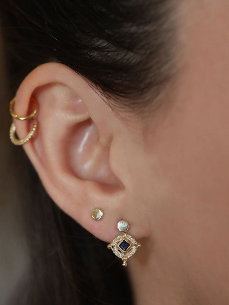 Boucles d’oreilles rondes acier inoxydable, petites créoles lisses, géométrie simple, finition brillante, modèle Euphroisie - Boucles d'oreilles - Or 12 mm