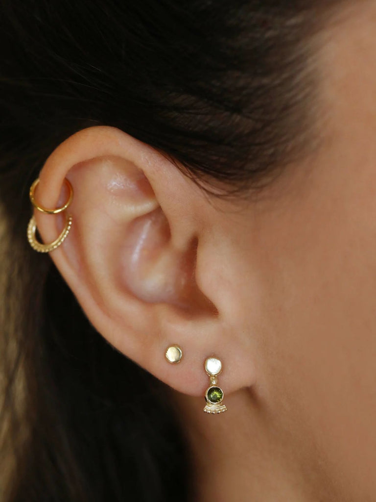 Boucles d’oreilles rondes acier inoxydable, petites créoles lisses, géométrie simple, finition brillante, modèle Euphroisie - Boucles d'oreilles - Or 12 mm