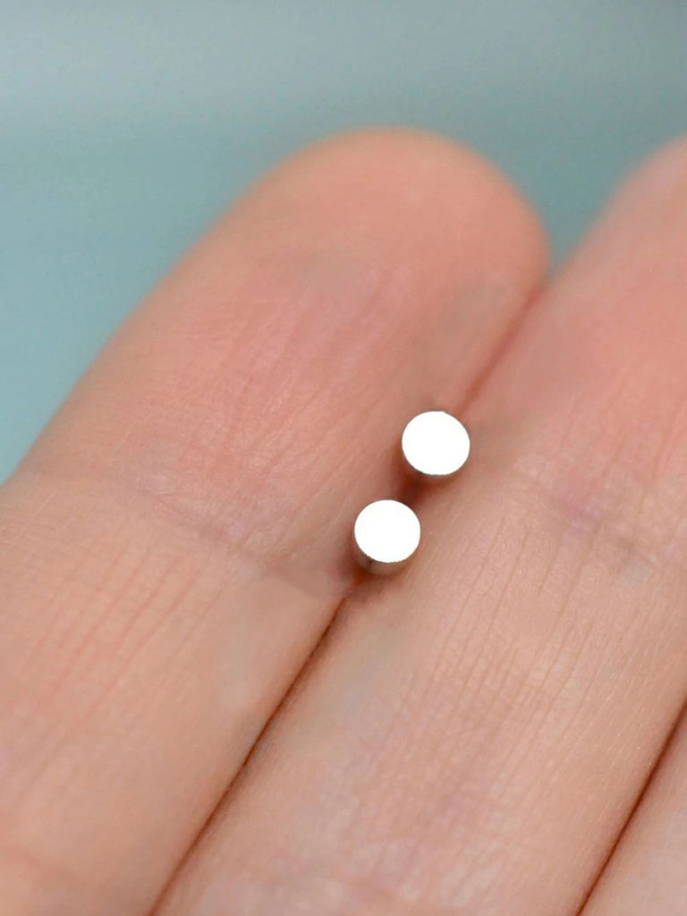 Boucles d’oreilles rondes acier inoxydable, petites créoles lisses, géométrie simple, finition brillante, modèle Euphroisie - Boucles d'oreilles - Argent 12 mm