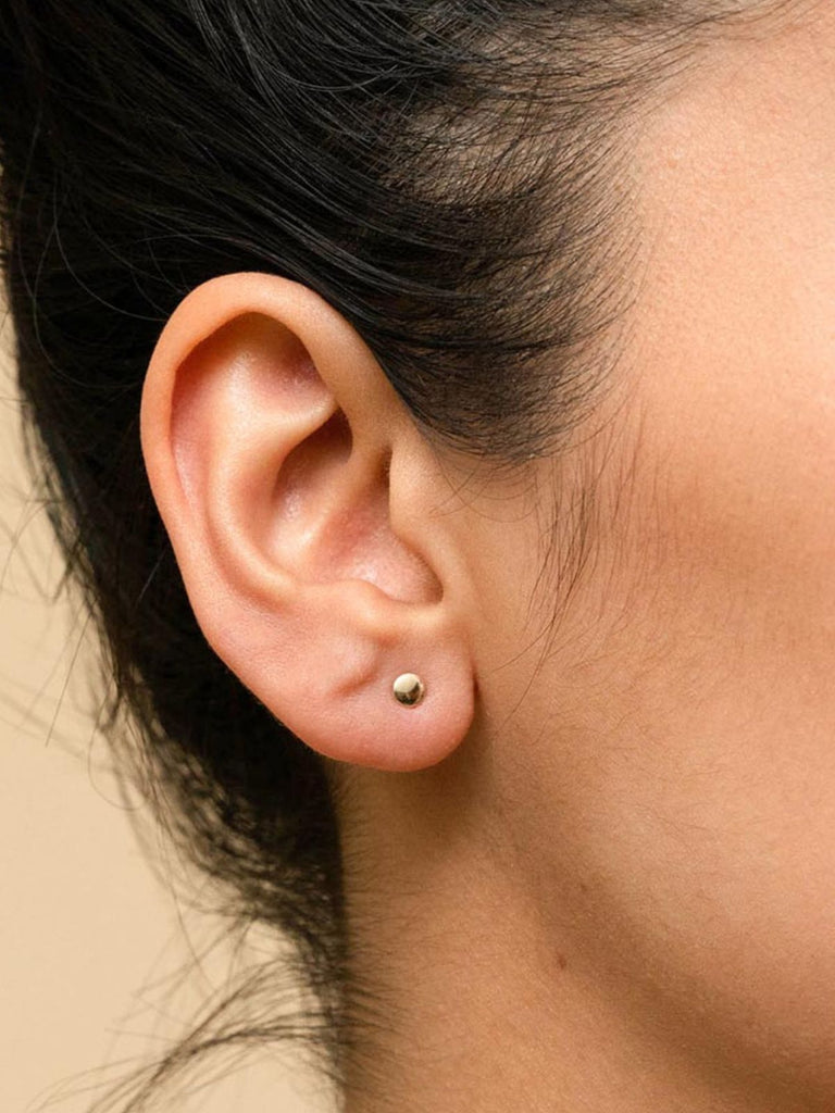 Boucles d’oreilles rondes acier inoxydable, petites créoles lisses, géométrie simple, finition brillante, modèle Euphroisie - Boucles d'oreilles - Or 12 mm