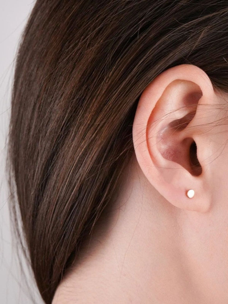 Boucles d’oreilles rondes acier inoxydable, petites créoles lisses, géométrie simple, finition brillante, modèle Euphroisie - Boucles d'oreilles - Or 12 mm