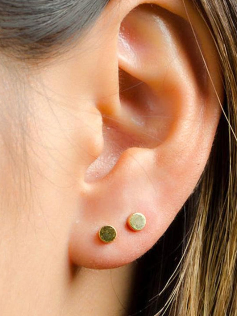 Boucles d’oreilles rondes acier inoxydable, petites créoles lisses, géométrie simple, finition brillante, modèle Euphroisie - Boucles d'oreilles - Or 12 mm