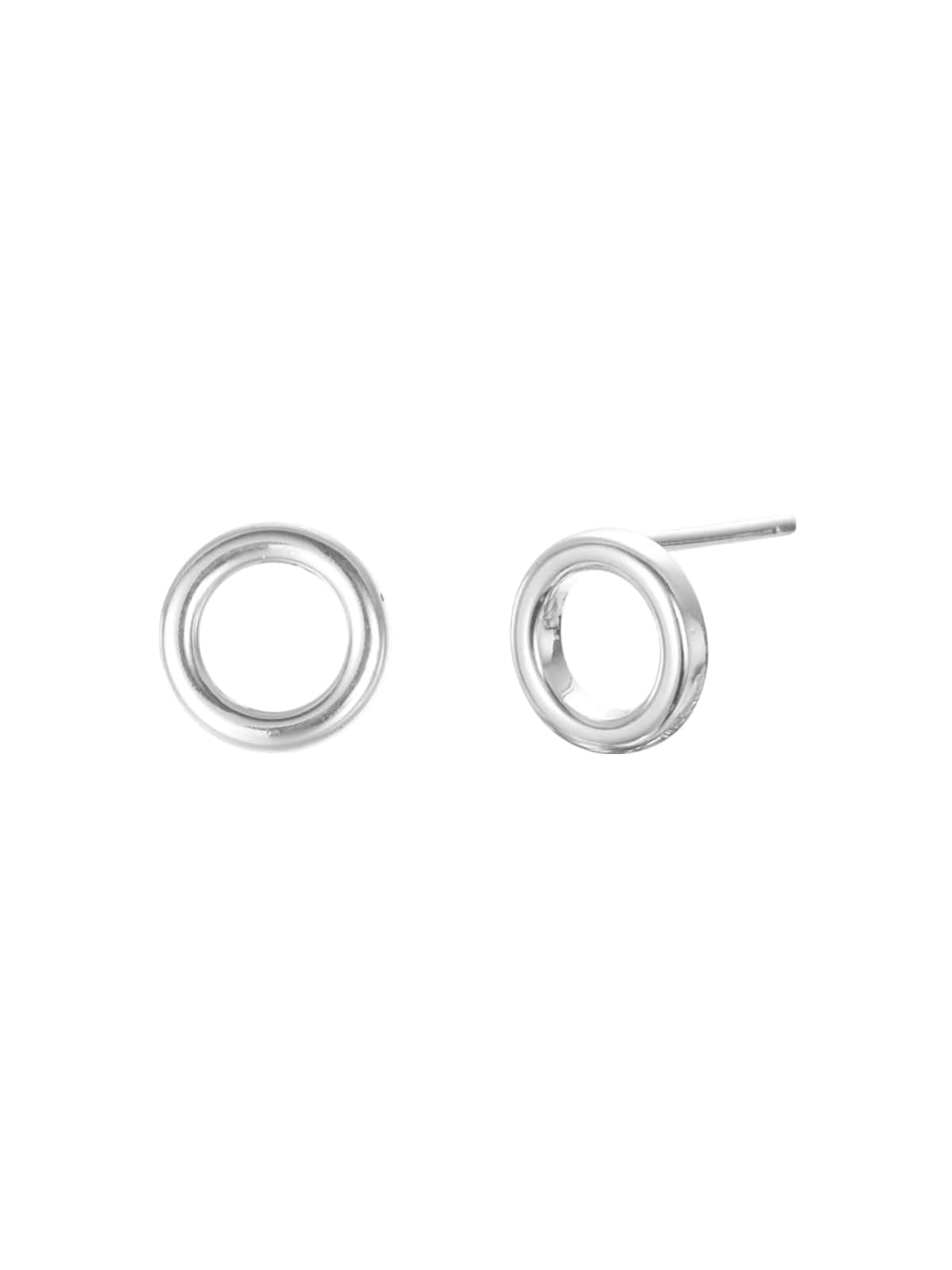 Boucles d'oreilles rondes creuses, acier inoxydable, doré, design géom