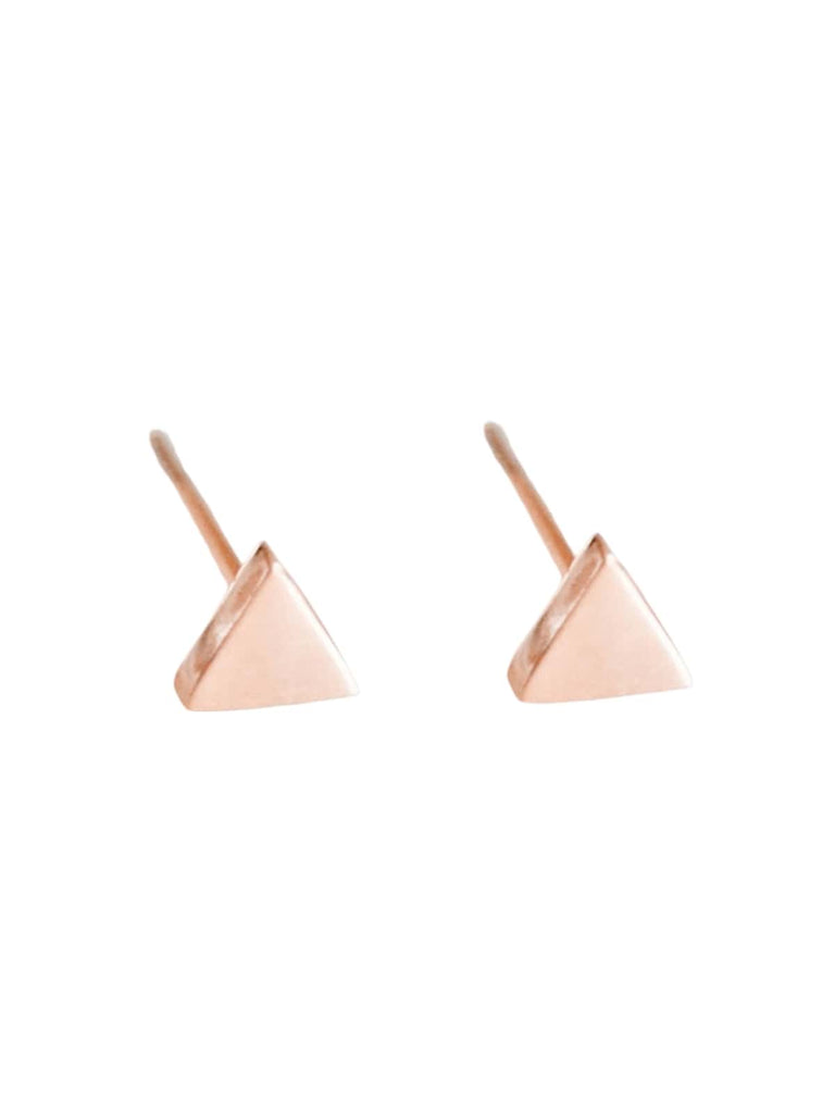 Boucles d’oreilles triangle femme, acier inoxydable, minimaliste, modèle Edmonise - Boucles d'oreilles - Or rosé 4 mm