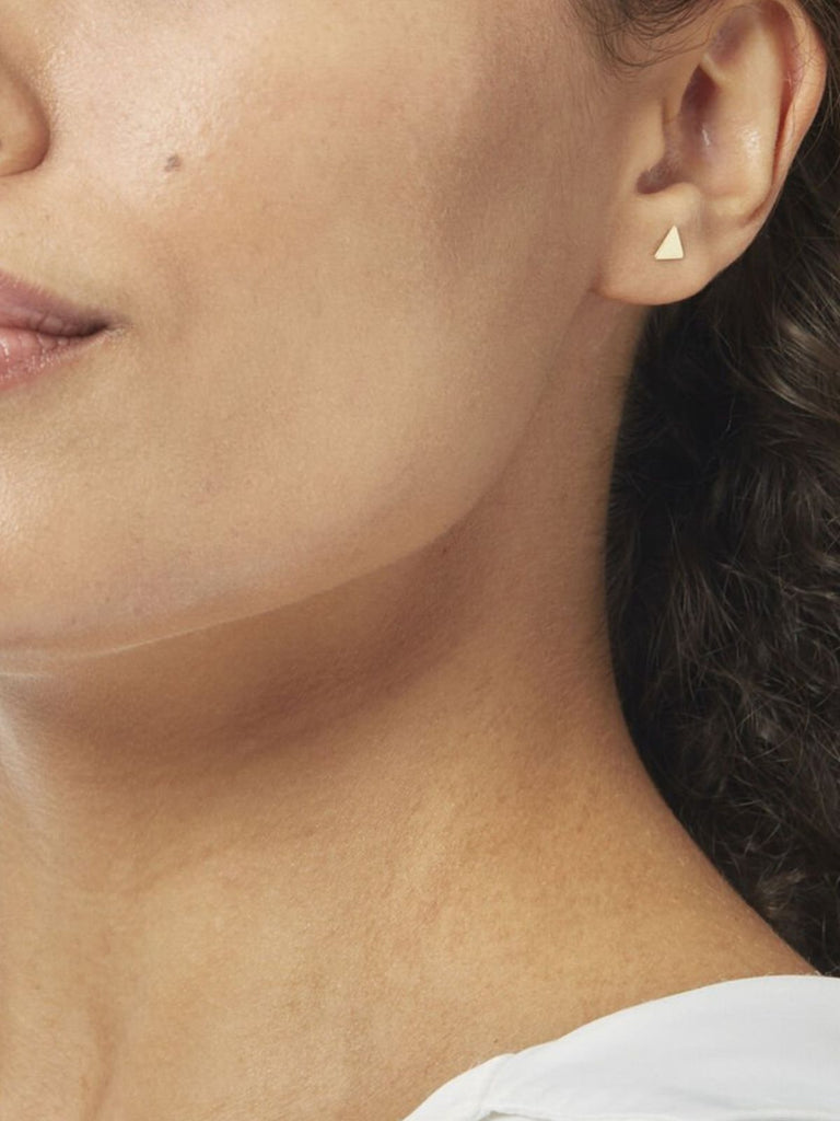 Boucles d’oreilles triangle femme, acier inoxydable, minimaliste, modèle Edmonise - Boucles d'oreilles - Or 4 mm