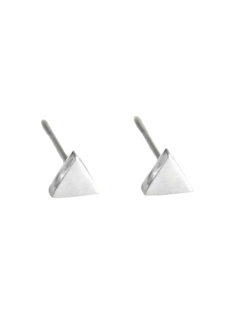 Boucles d’oreilles triangle femme, acier inoxydable, minimaliste, modèle Edmonise - Boucles d'oreilles - Argent 4 mm