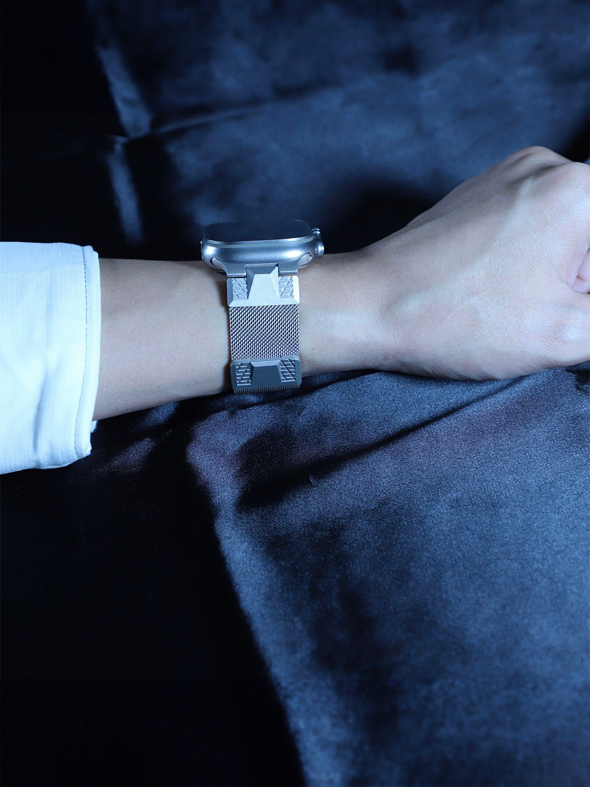 Bracelet Apple Watch acier inoxydable, aimanté, design Milanese, solide et résistant, ultra et series, modèle Nao - Bracelet Apple Watch - Argent 38 à 42mm