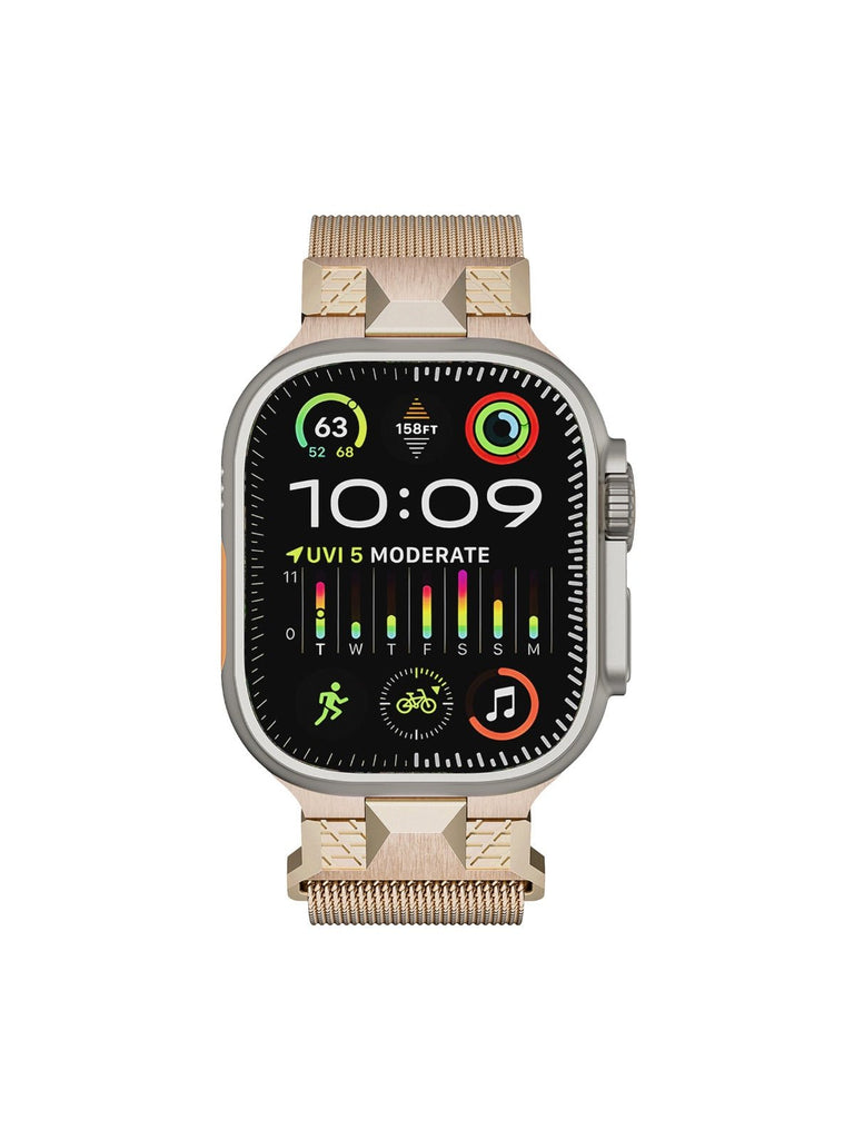 Bracelet Apple Watch acier inoxydable, aimanté, design Milanese, solide et résistant, ultra et series, modèle Nao - Bracelet Apple Watch - Beige 38 à 42mm