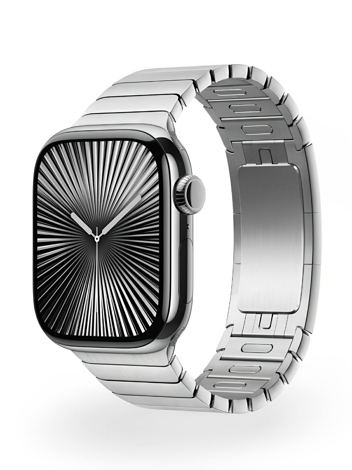 Bracelet Apple Watch en acier inoxydable 316, maillons ajustables, robuste, modèle Durin - Bracelet Apple Watch - Argent 38 à 42mm