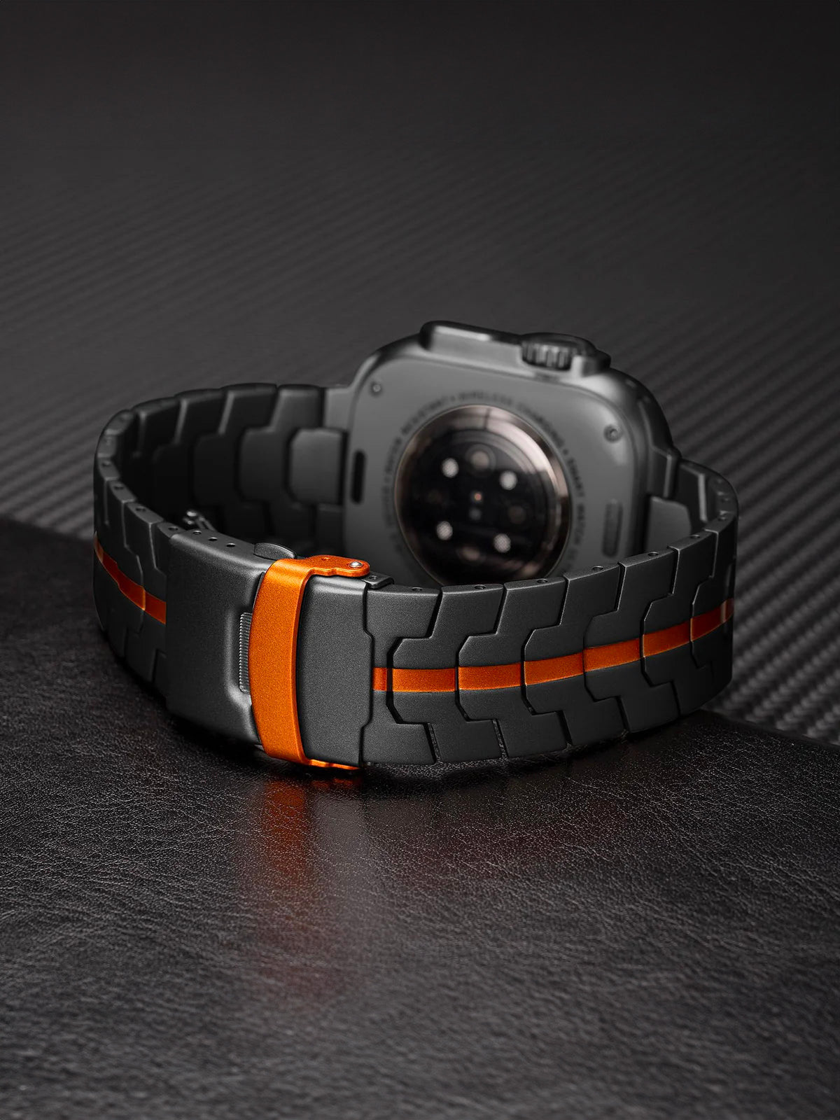 Bracelet Apple Watch Ultra, en acier inoxydable, design sport, fermeture déployante, haute technologie, modèle Titan - Bracelet Apple Watch - Noir 38 à 42mm