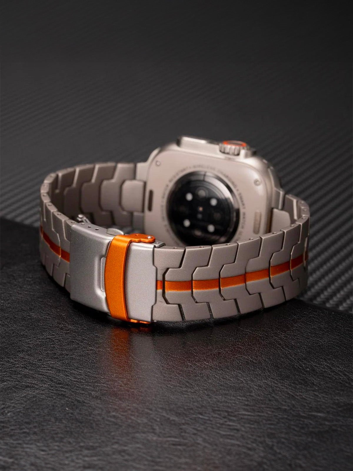 Bracelet Apple Watch Ultra, en acier inoxydable, design sport, fermeture déployante, haute technologie, modèle Titan - Bracelet Apple Watch - Argent 38 à 42mm