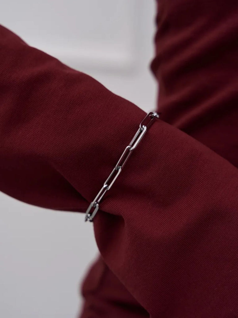 Bracelet chaîne femme, acier inoxydable, style vintage, plaqué or, fermoir mousqueton, modèle Laetitia - Bracelet - Argent