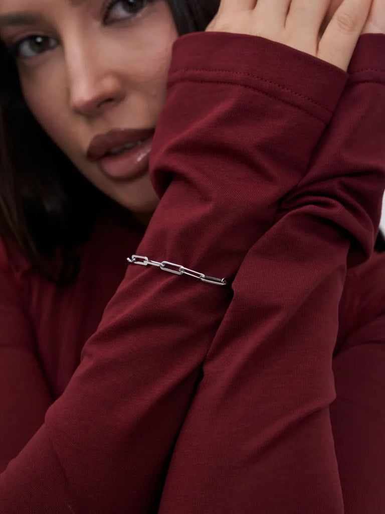 Bracelet chaîne femme, acier inoxydable, style vintage, plaqué or, fermoir mousqueton, modèle Laetitia - Bracelet - Argent