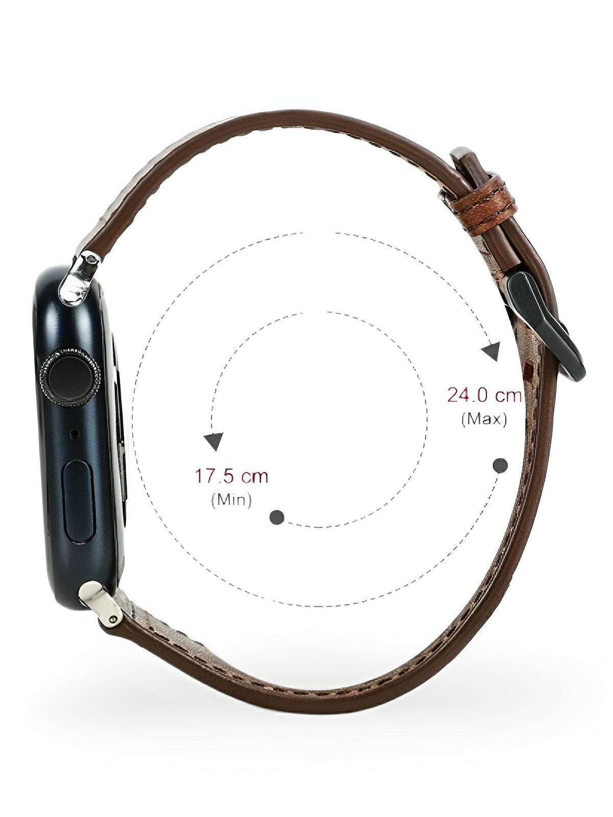 Bracelet cuir vintage Apple Watch, véritable cuir, boucle métallique, compatible toutes séries, modèle Damio - Bracelet Apple Watch - Marron 38 à 42mm