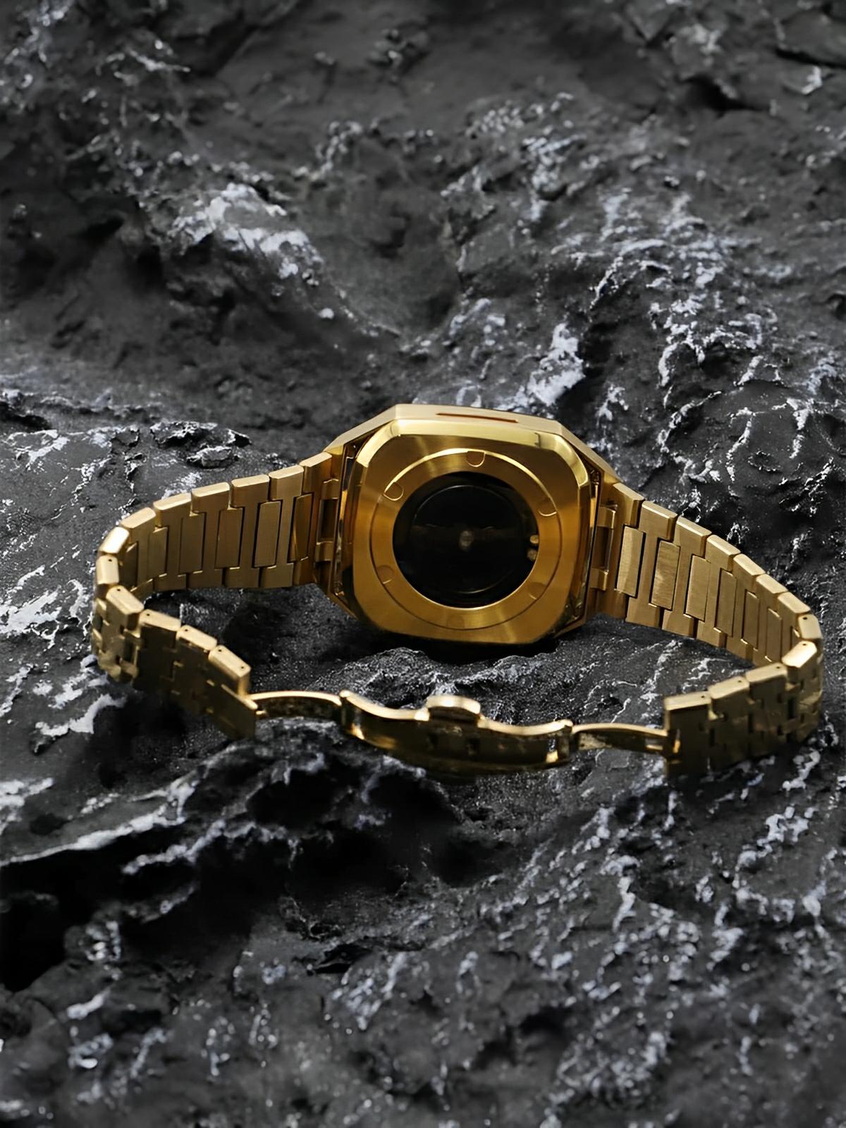 Bracelet en acier pour Apple Watch, élégance et caractère, design luxueux, modèle Achille - Bracelet Apple Watch - Or 40 mm