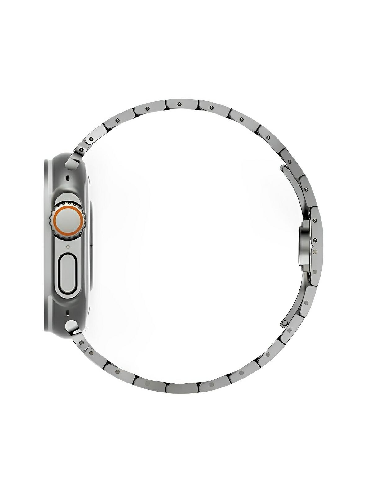 Bracelet en titane pour Apple Watch, design sculpté, ajustable et ultra - résistant, fermoir papillon sécurisé, modèle Réno - Bracelet Apple Watch - Argent 38 à 42mm