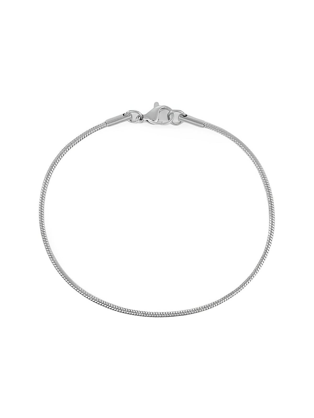 Bracelet fin serpent, acier inoxydable, plaqué or, unisexe, modèle Lydia - Bracelet - Argent XS