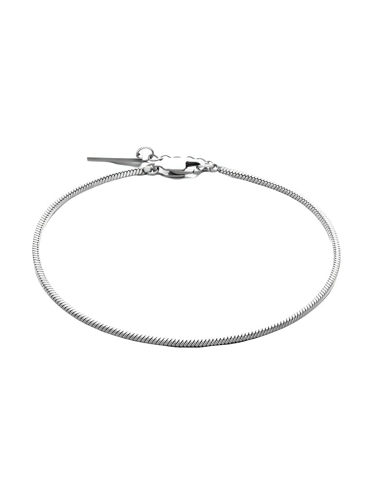 Bracelet homme en acier inoxydable, chaîne serpent, style urbain, bijou minimaliste, modèle Romario - Bracelet - Argent XS