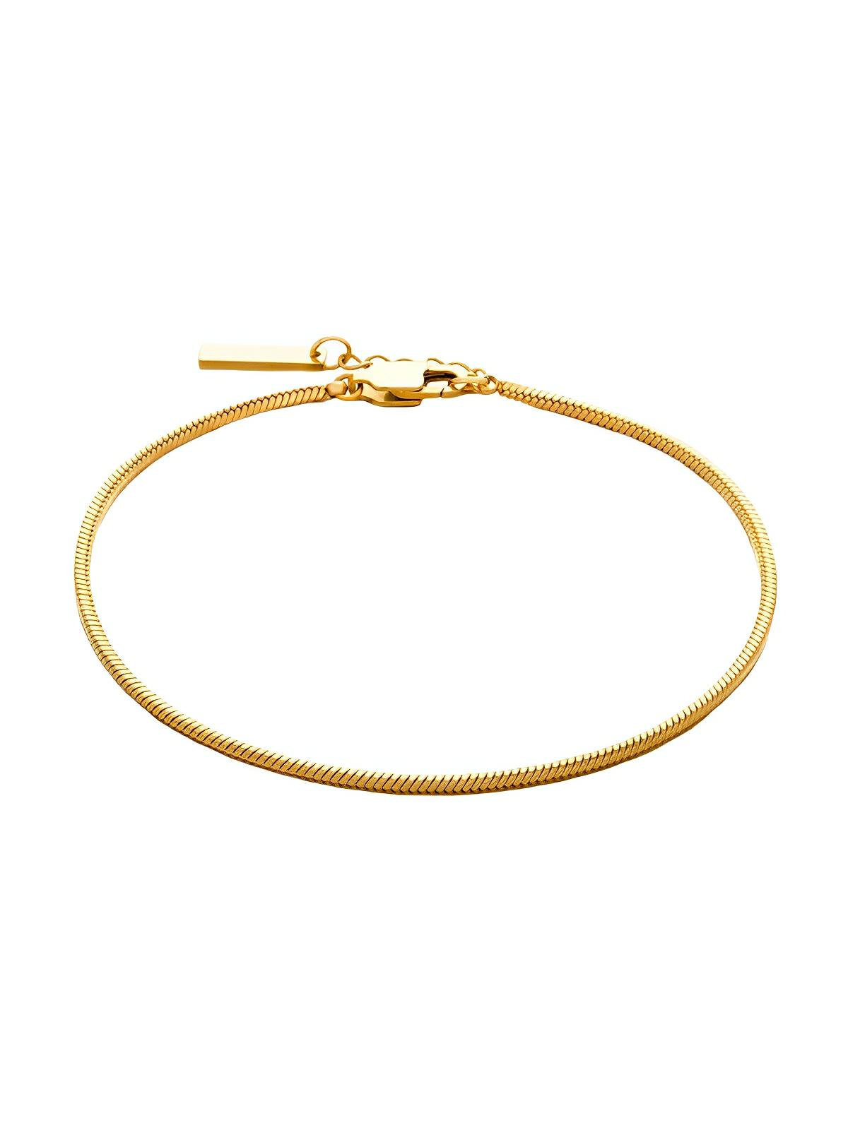 Bracelet homme en acier inoxydable, chaîne serpent, style urbain, bijou minimaliste, modèle Romario - Bracelet - Or XS