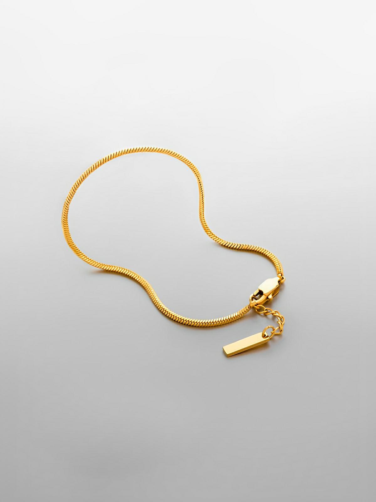 Bracelet homme en acier inoxydable, chaîne serpent, style urbain, bijou minimaliste, modèle Romario - Bracelet - Or XS