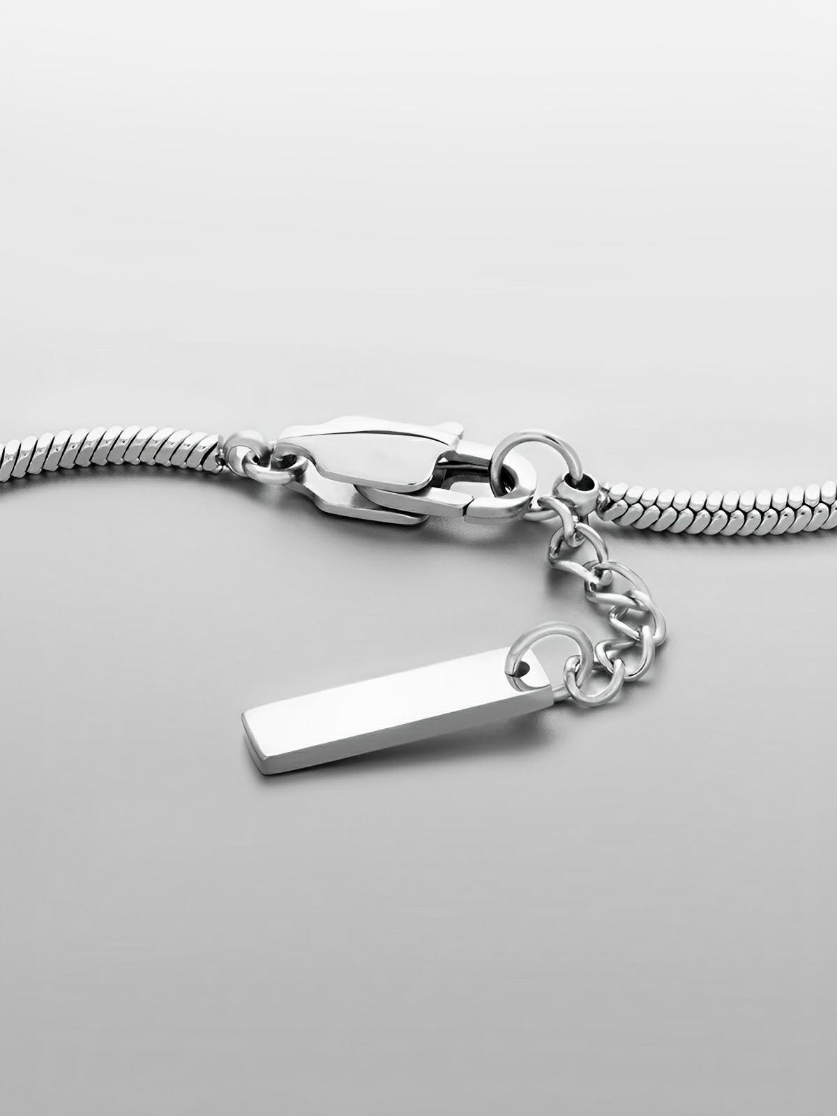 Bracelet homme en acier inoxydable, chaîne serpent, style urbain, bijou minimaliste, modèle Romario - Bracelet - Argent XS