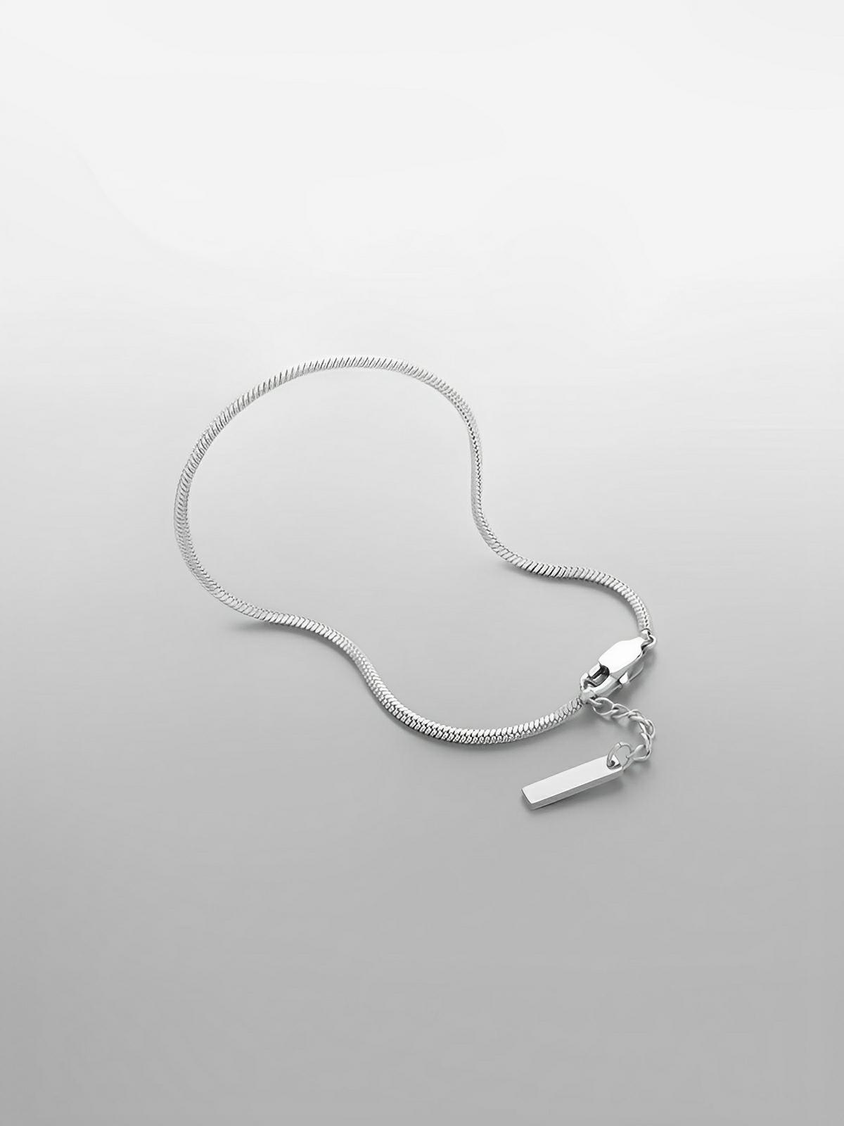 Bracelet homme en acier inoxydable, chaîne serpent, style urbain, bijou minimaliste, modèle Romario - Bracelet - Argent XS