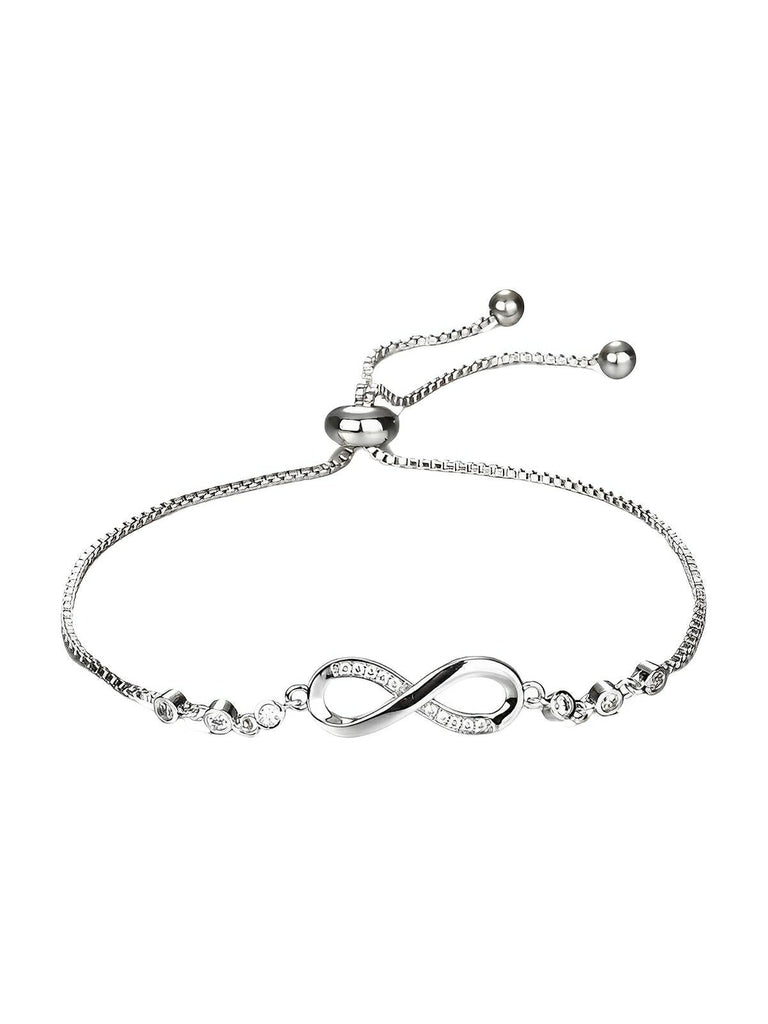 Bracelet infini femme, ajustable, en argent 925, zircons brillants, bijou fantaisie, modèle Donatienne - Bracelet - Argent